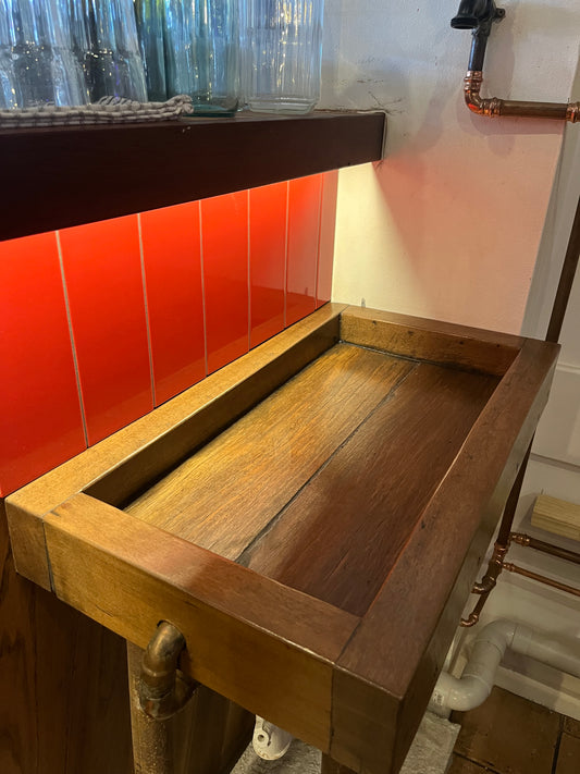 Upcycled hardwood sink