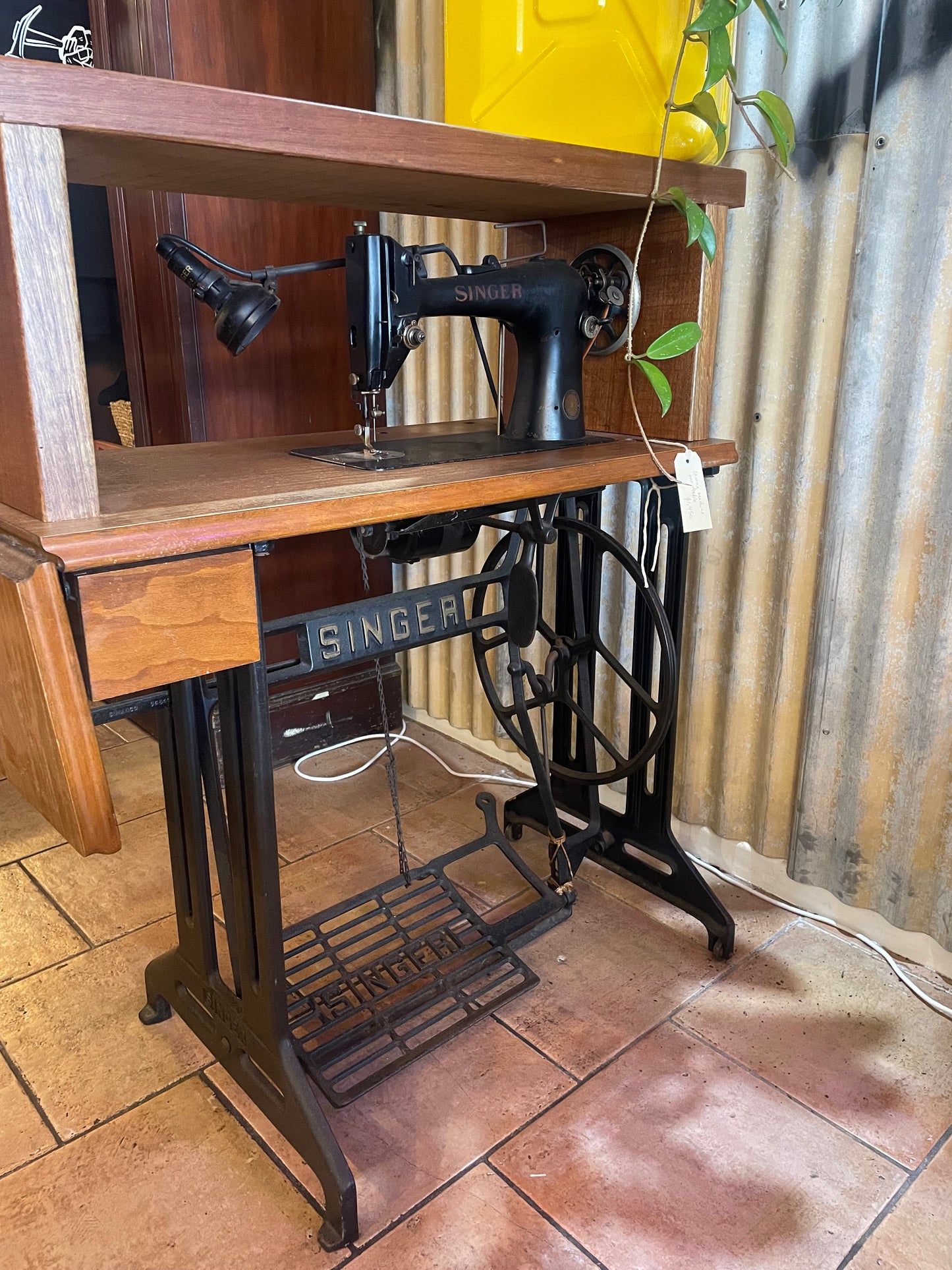 Old school ‘Singa’ sewing machine bar table